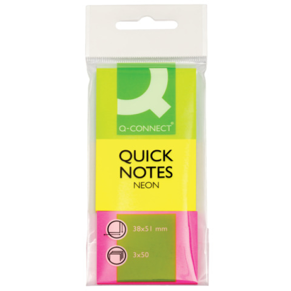 Q-CONNECT Haftnotizblock 38x51mm Neon